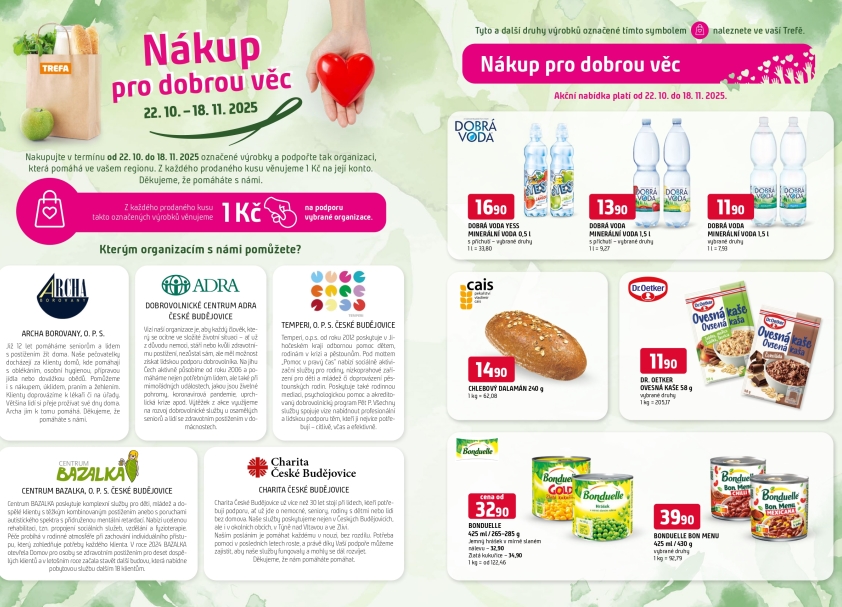 Nákup pro dobrou věc v supermarketech TREFA